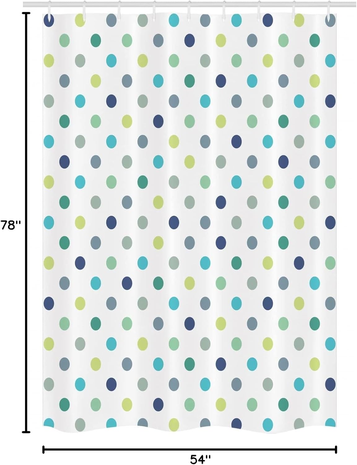Ambesonne Polkadot Stall Shower Curtain, Polka Dots Retro Classy Vintage Style Pattern Design Layout, Fabric Bathroom Decor Set with Hooks, 54" W x 78" L, Apple Green Jade Green