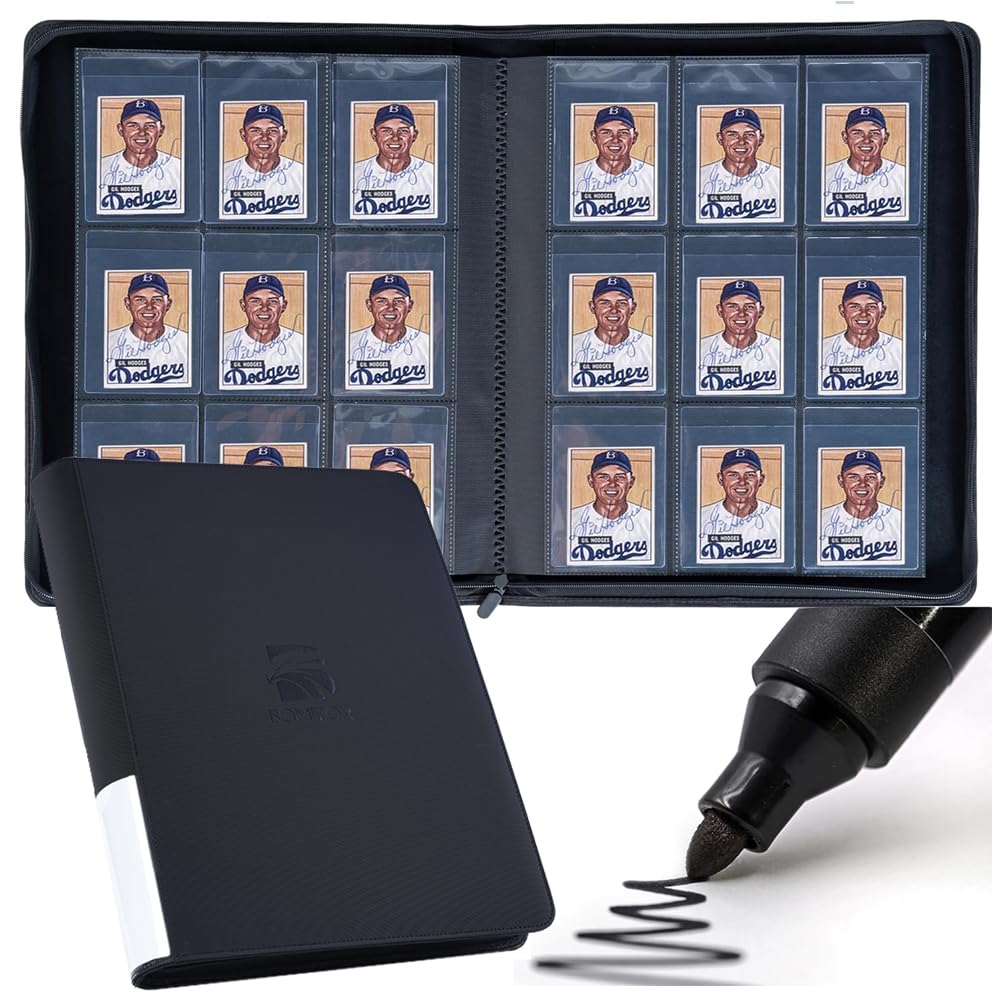 Amazon.com: BOMIIPOR Semi Rigid Card Holder Binder, Premium Card Saver 1  Binder with Sleeves for Trading Cards & Sports Cards Storage