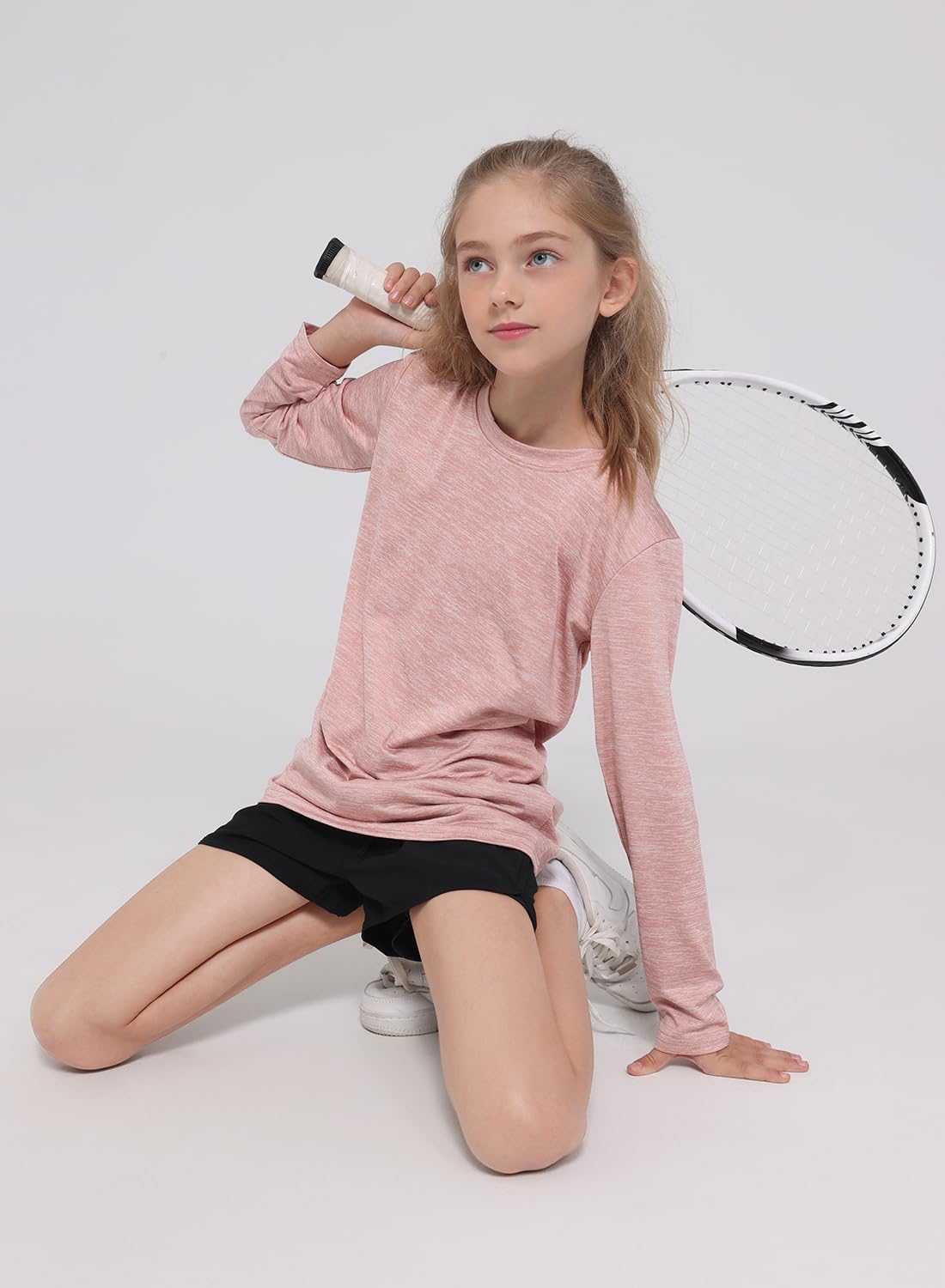 5 Pack: Youth Girls Long Sleeve Shirts Dry Fit Athletic T-Shirts Soft Active Performance Tees Tops for Kids Teens - Image 4