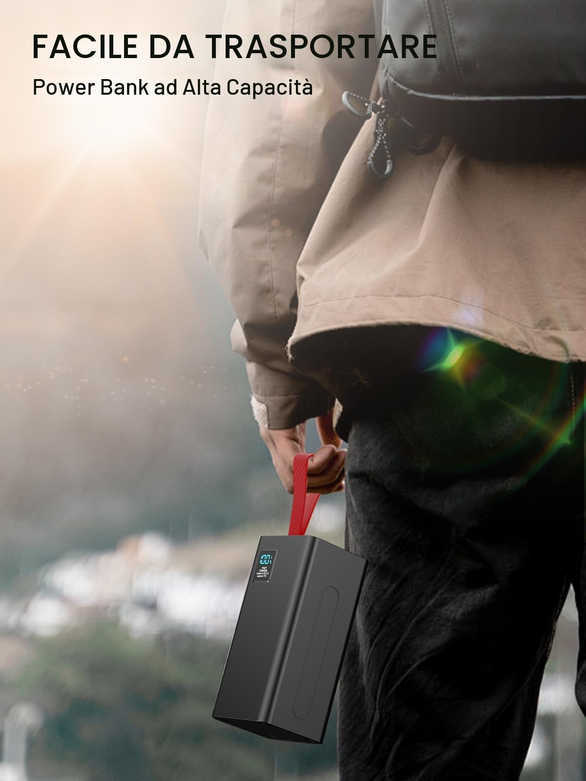 Power Bank 90000 mAh, batería Externa para teléfono móvil PD 30 W y QC 4.0, Carga rápida, USB C 5 Salidas y 2 entradas con Pantalla LED, Cargador portátil para iPhone, Camping, Exterior