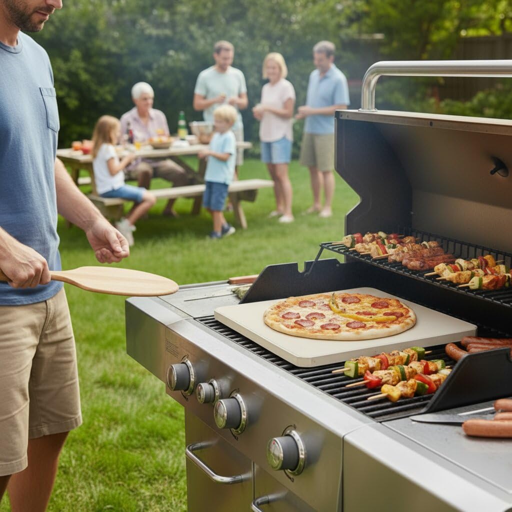Onlyfire Piedra para pizza de 14 x 16 pulgadas con espiral de calor, cordierita, 1,204.4 °C, sin grietas | Piedra de horno resistente para horno, barbacoa y parrilla, resistente a los golpes térmicos
