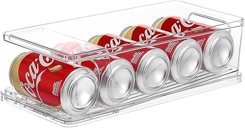 Miniatura 7 de Xicennego Organizador de latas de soda apilable de 3 niveles para refrigerador, dispensador organizador de latas de refrigerador, soporte para latas