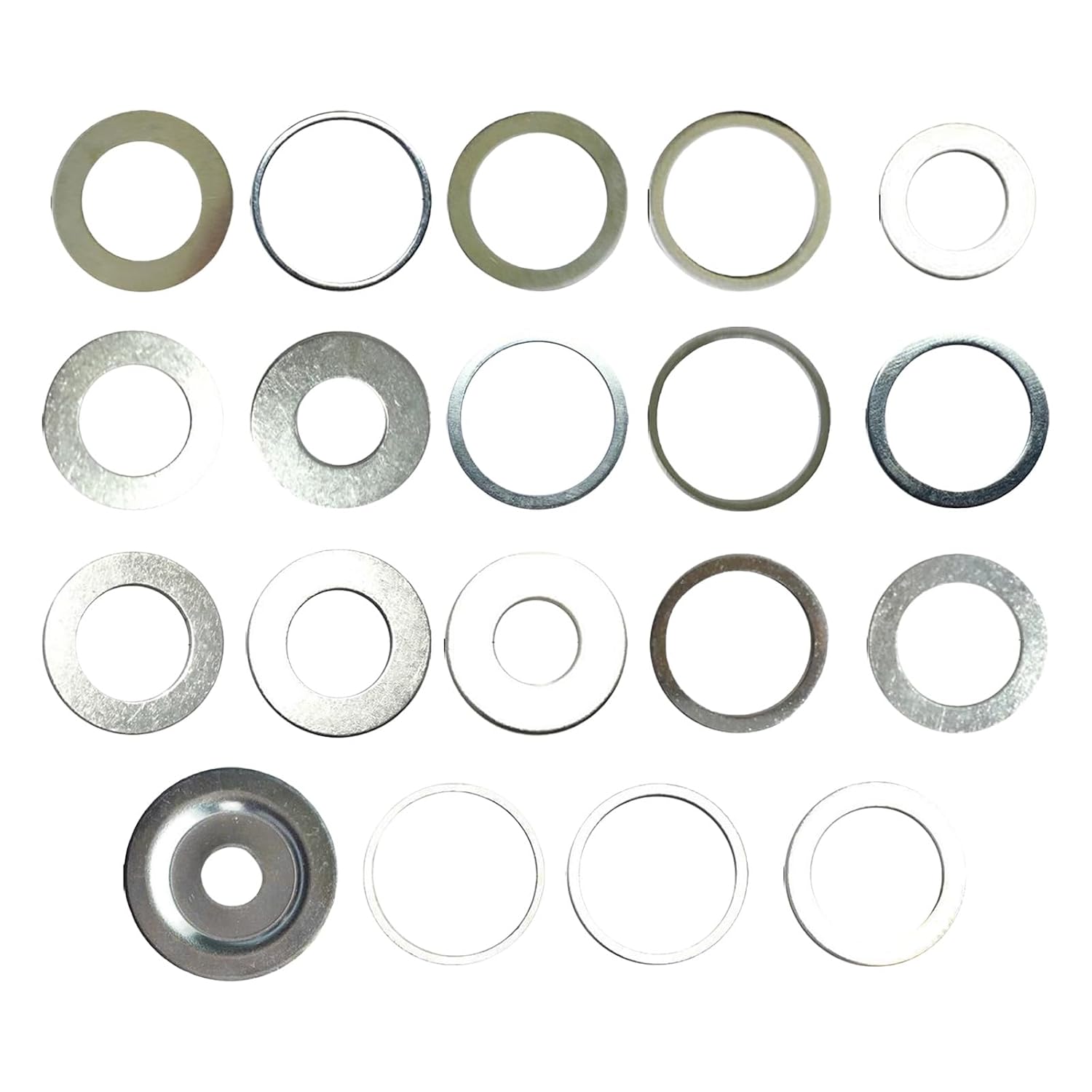 Set of 19 Stainless Steel Sawer Adapter Rings Essential Tool Accessory Bushing for Woodworking Adapter Washer