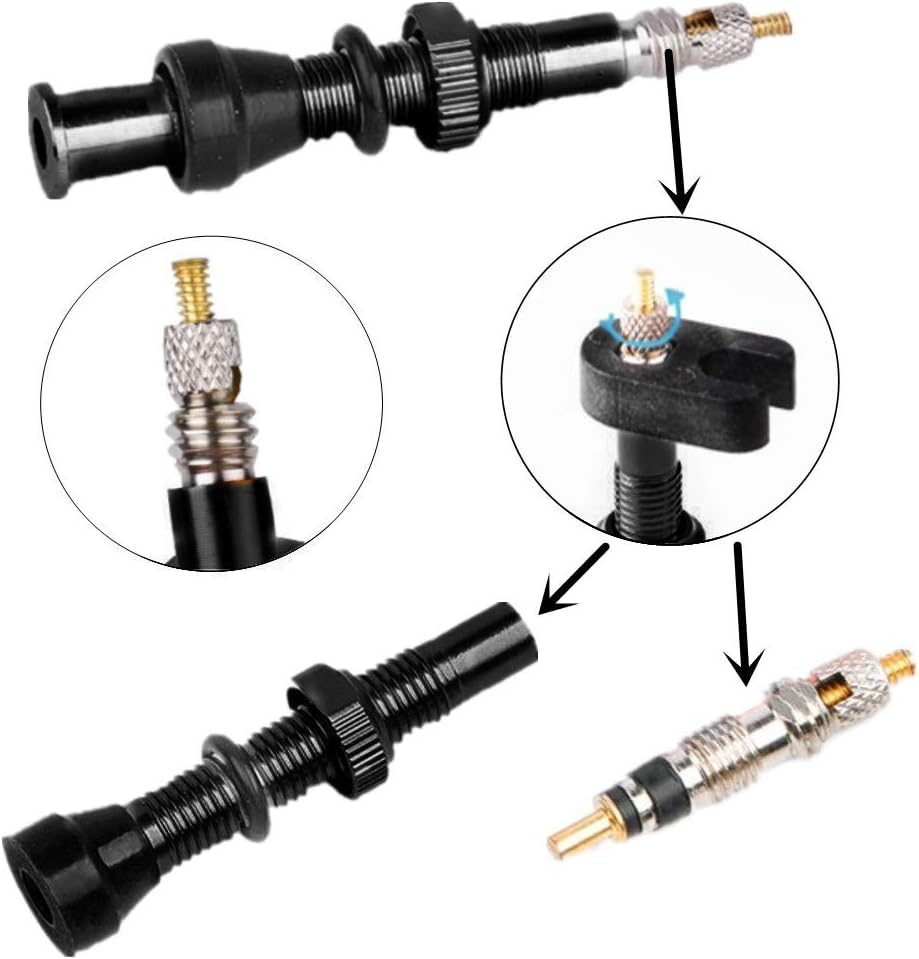 2 Pcs Tubeless Presta Valve Stem, Super Light Alloy Presta Valve Stem Kit with Valve Core Remover Tool and Valve Stem for Bicycles and Road Bikes Bike Accessories(40mm)