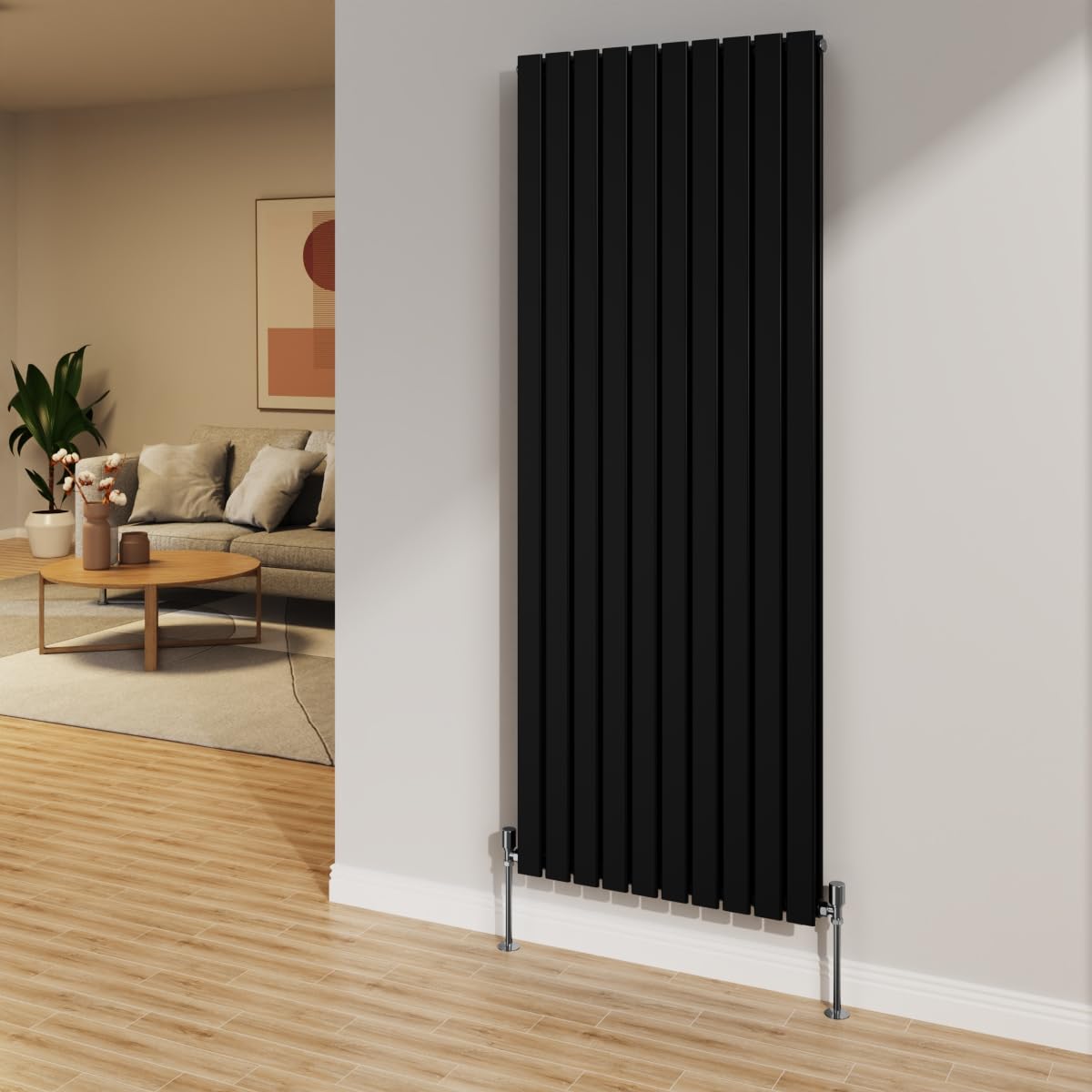 Nrg Black 1800X680mm Radiator Vertical Flat Panel Bathroom Double Radiator