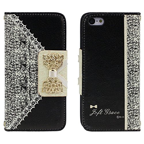 ABC Black Fashion Girl Woman Fresh Sweet Cute Flip Wallet Leather Case Cover for Iphone 5c