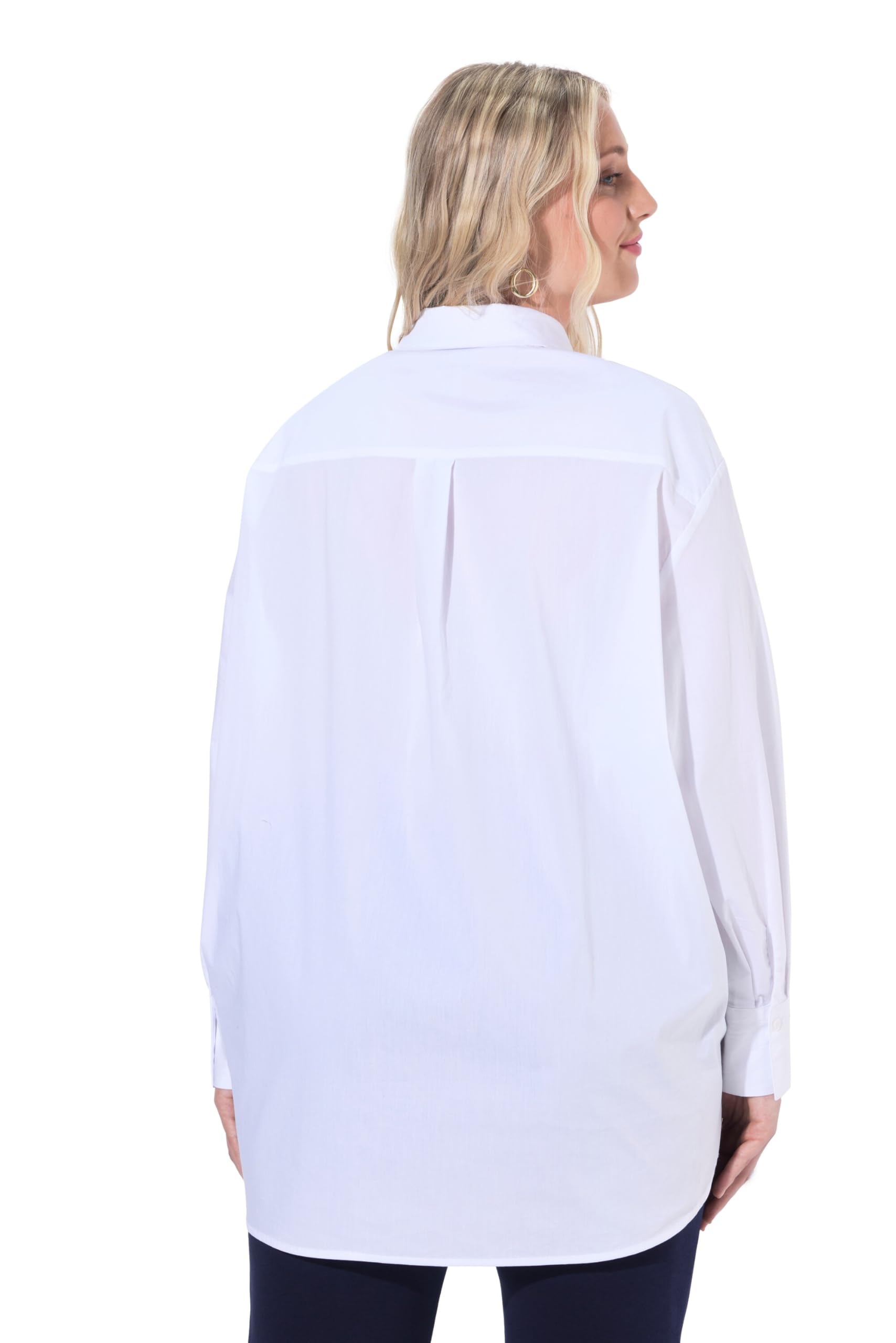Ulla Popken Femme Grandes Tailles Chemisier Oversize à Manches Longues 813741