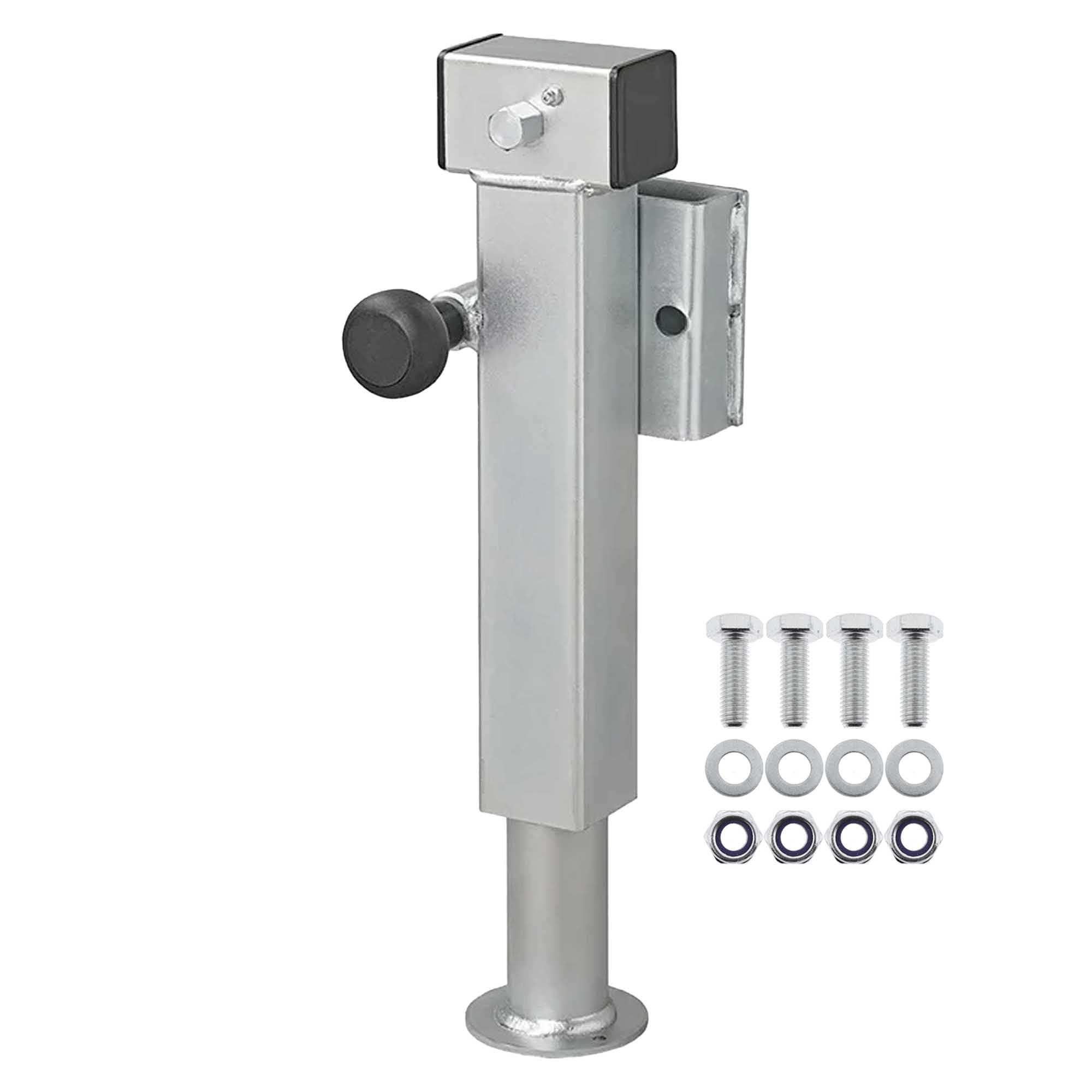 The Drive Anhänger Ausdrehstütze 60x60mm klappbar 410-655mm 1300 kg mit Schraubensatz | stufenloser Hub 235mm | Flanschhöhe 42mm | für Kipper, Hochlader etc.