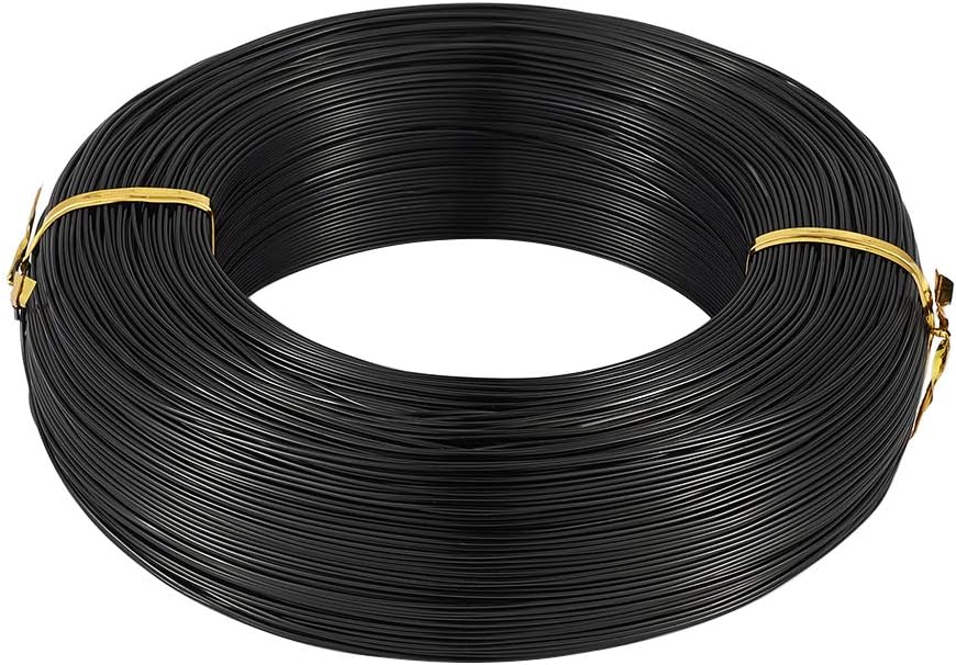 Cheriswelry 980 Feet 20 Gauge Black Aluminum Wire Bendable Metal Craft Wire Flexible Soft Jewelry Beading Wire 0.8mm for Sculpting Armature Artistic Floral Garden Wrapping DIY Craft