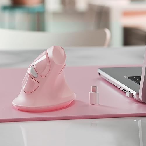 Miniatura 7 de MicroPack Ratón ergonómico, mouse inalámbrico vertical con receptor USB A y tipo C, diseño Ergo reduce la tensión muscular, 6 botones 80012001600