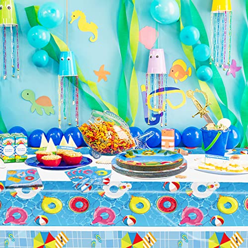 Hegbolke Beach Ball Birthday Party Supplies Serve 20-81Pcs Plates Napkins Tablecloth Forks Set For Hawaiian Aloha Luau Beach Pool Barbecue Party Beach Ball Happy Birthday Party Favor Supplies thumb #2
