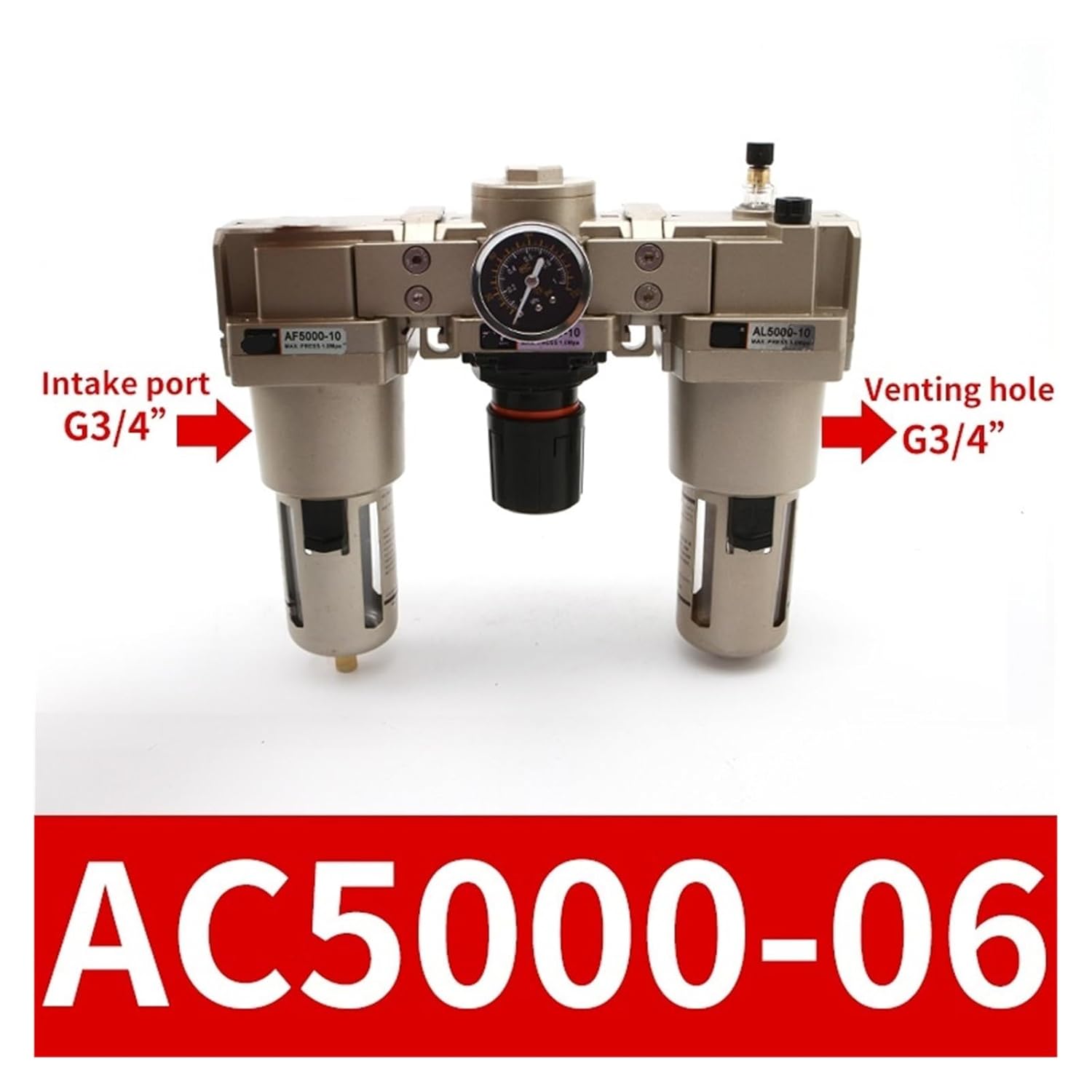 AC3000-02 AC3000-03 AC4000-04 AC4000-06 AC5000-06 AC5000-10 Automatic Drain Air Filter Regulator Lubricator(AC5000-06)