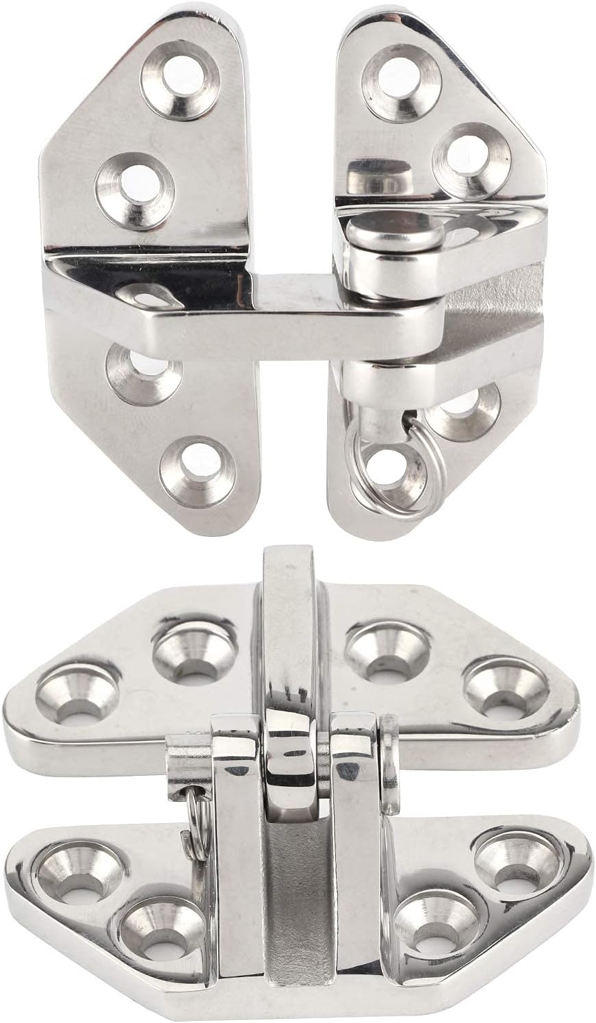 2pcs Marine Hinge, Heavy Duty 316 Stainless Steel, Mirror Polishing, Removable Pin, Boat Hardware, Installation, Durably and Firm