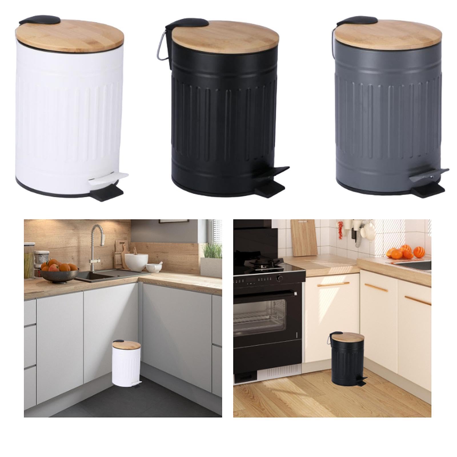 CALANDIS® Step Trash Can 5L Easy to Clean Household Dustbin for Office Restroom Toilet White | Trash Cans & Wastebaskets | Household Supplies & Cleaning 3