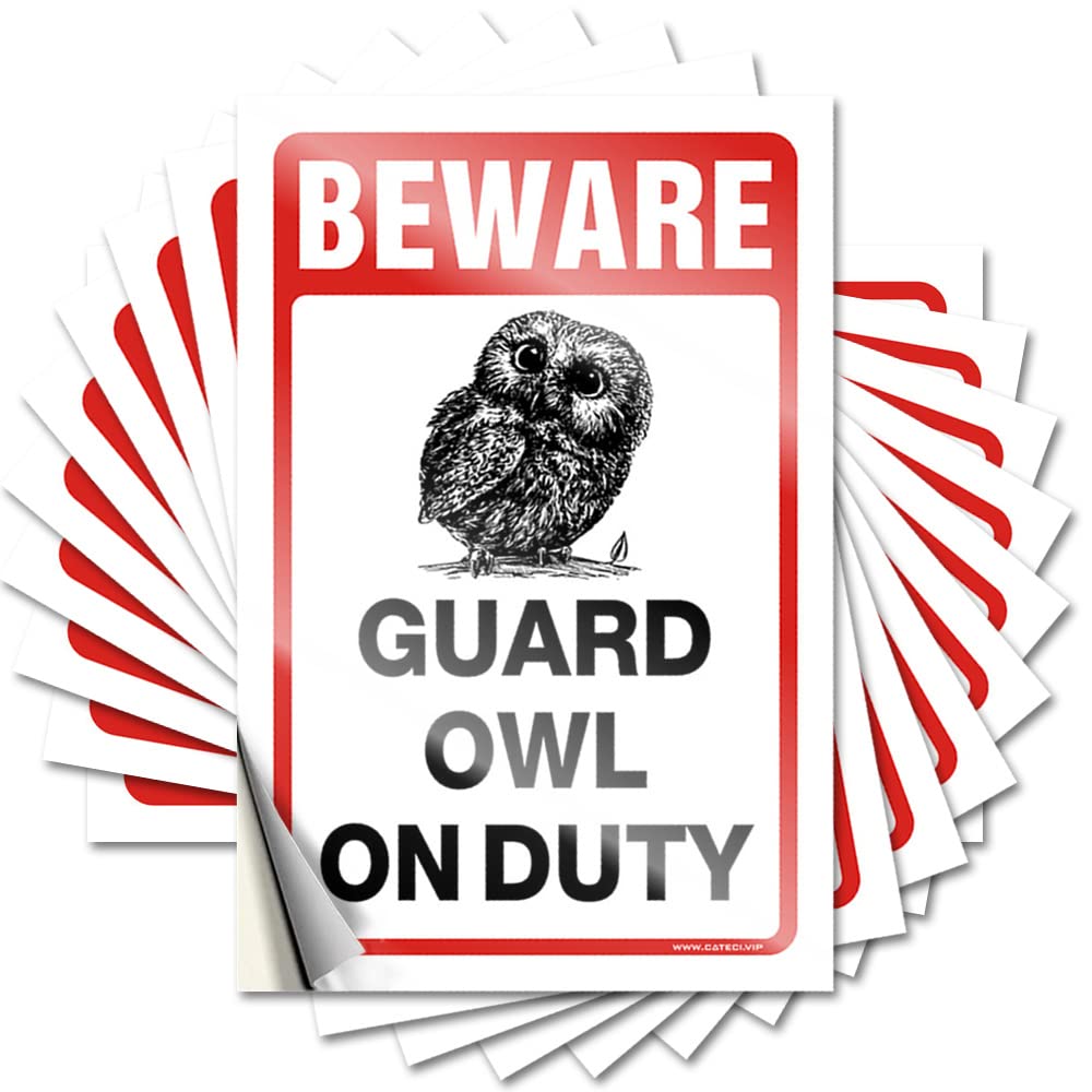 Custom, Tattoo Bumper Beware! Guard Owl On Duty | Free Front Porch Fall Decor Outside Porch(8X12CM)