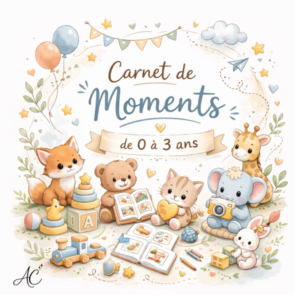 Carnet de Souvenirs Bébé 0–3 ans: À compléter — Photos à coller, premières fois, repas en famille, fêtes, empreintes & souvenirs