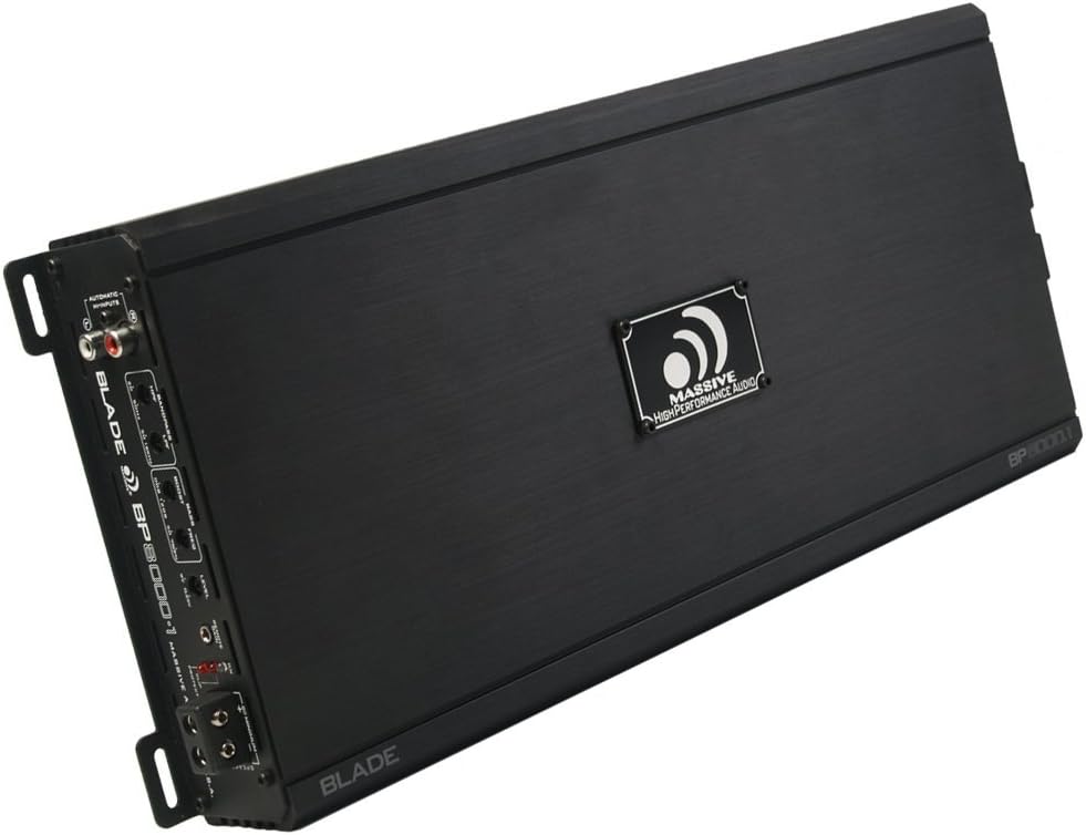Massive Audio BP8000.1 Blade Series. 8000 Watts, 2 Ohm Stable, Class Full Range Digital Monoblock Car Amplifier with Bass Boost.