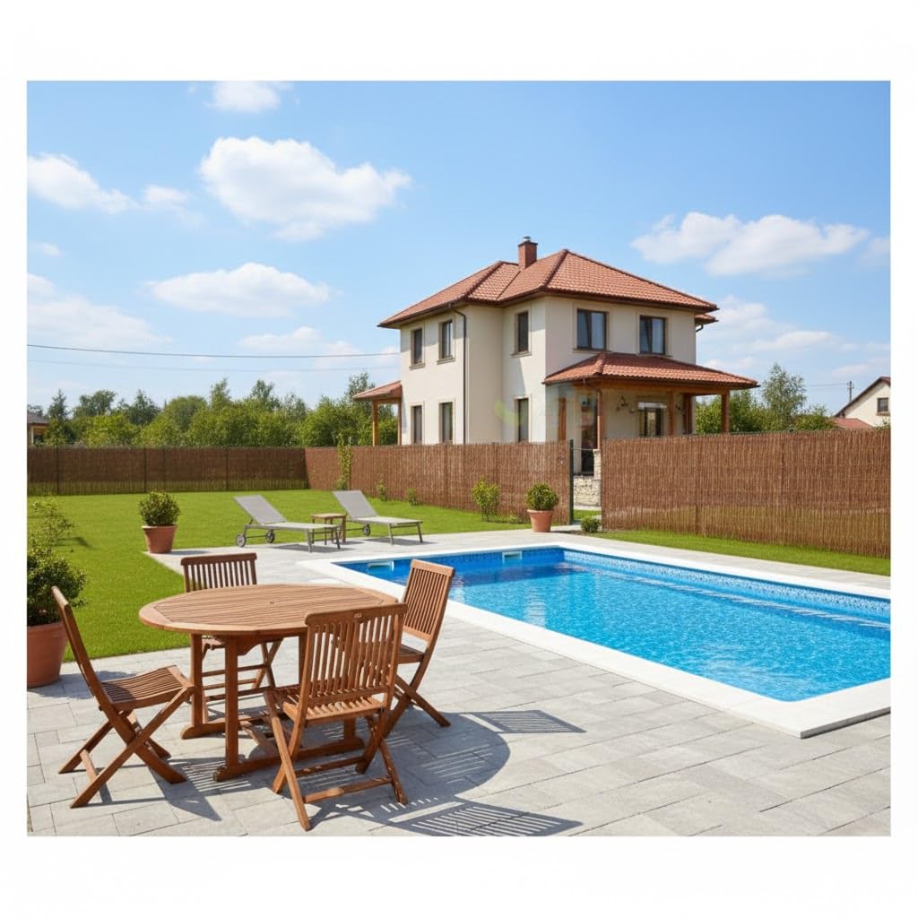 Suinga Malla de Sombreo Mimbre Helecho 1,5 x 5 metros | Cerramiento de Jardin 75% Ocultación | Valla Decorativa asiática
