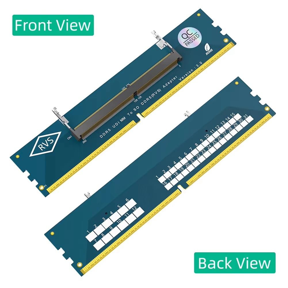 Adattatore So-DIMM DDR5 U-DIMM per computer portatile a scrivania 2PCS Convertitore di schede di memoria So per RAM DDR5 a PC desktop