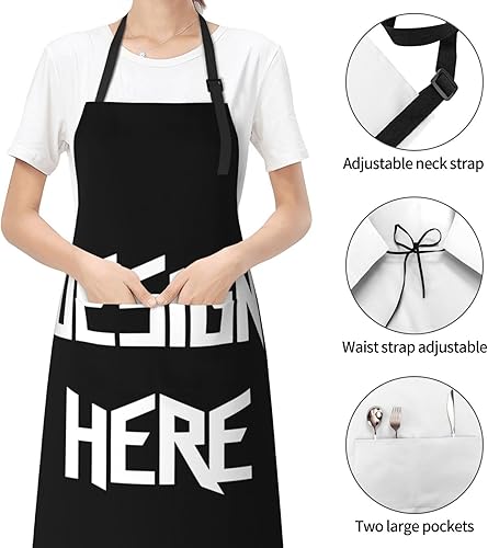 Miniatura 3 de Delantales Flower Blue Home 2 bolsillos de 33 x 28 pulgadas para hombres y mujeres, delantal impermeable floral gris para manualidades, restaurante,