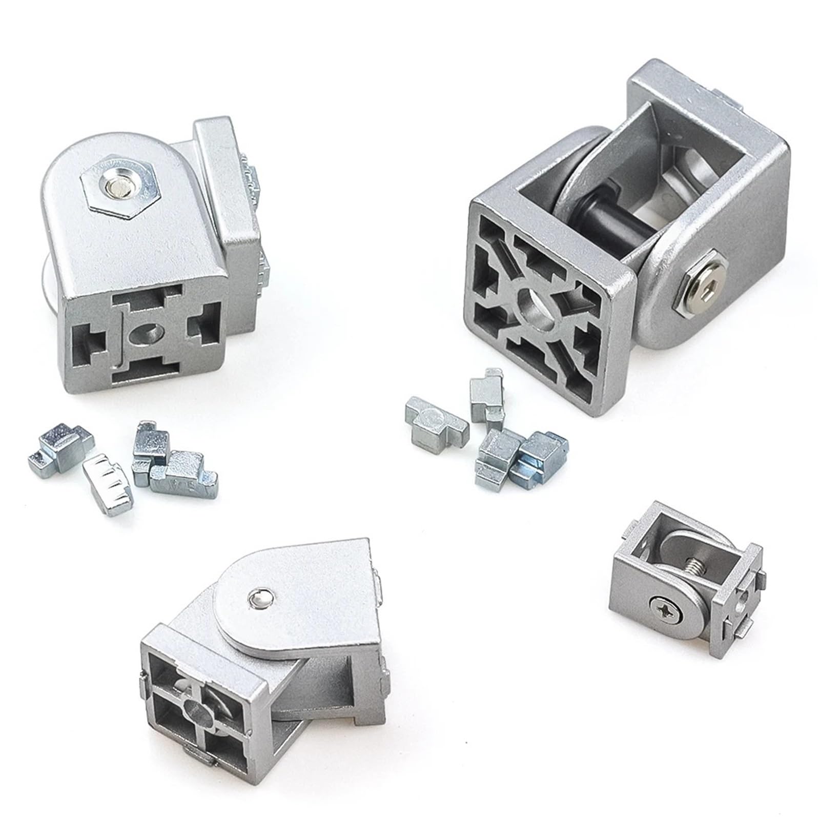 Bisagra de aluminio fundido con conector de junta pivotante Flexible, 4 Uds., for perfiles de extrusión de aluminio 20/30(3030)