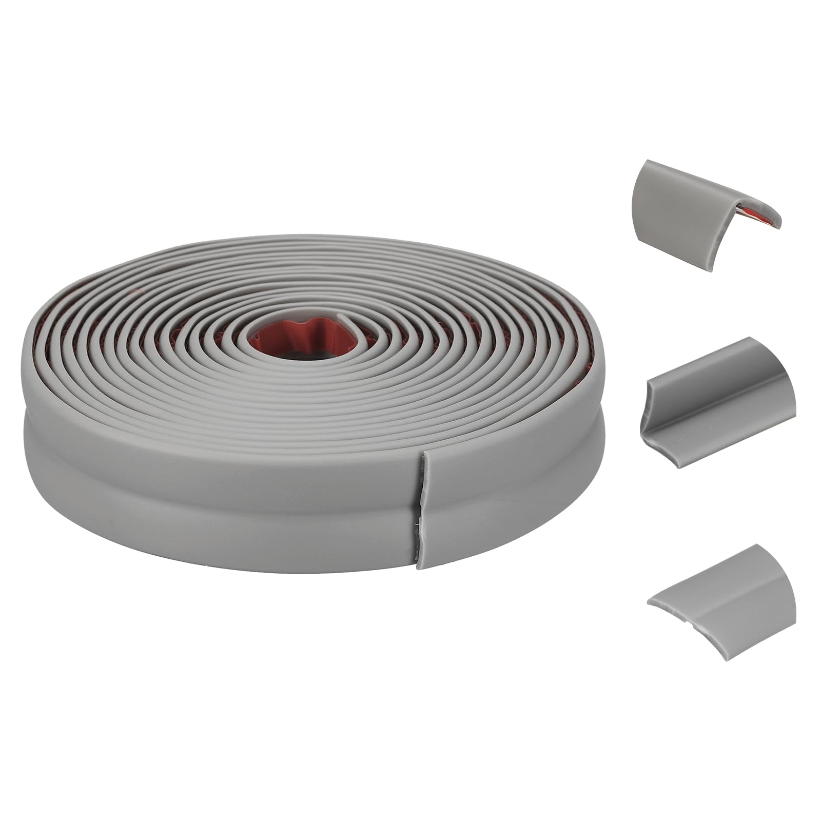 sourcing map Wall Corner Protector, 2cm x 3Meters Peel and Stick Molding Trim Wall Edge Guard, Flexible Self-Adhesive Inside & Outside Corner Trim Strip for Edge Ceiling, Gray