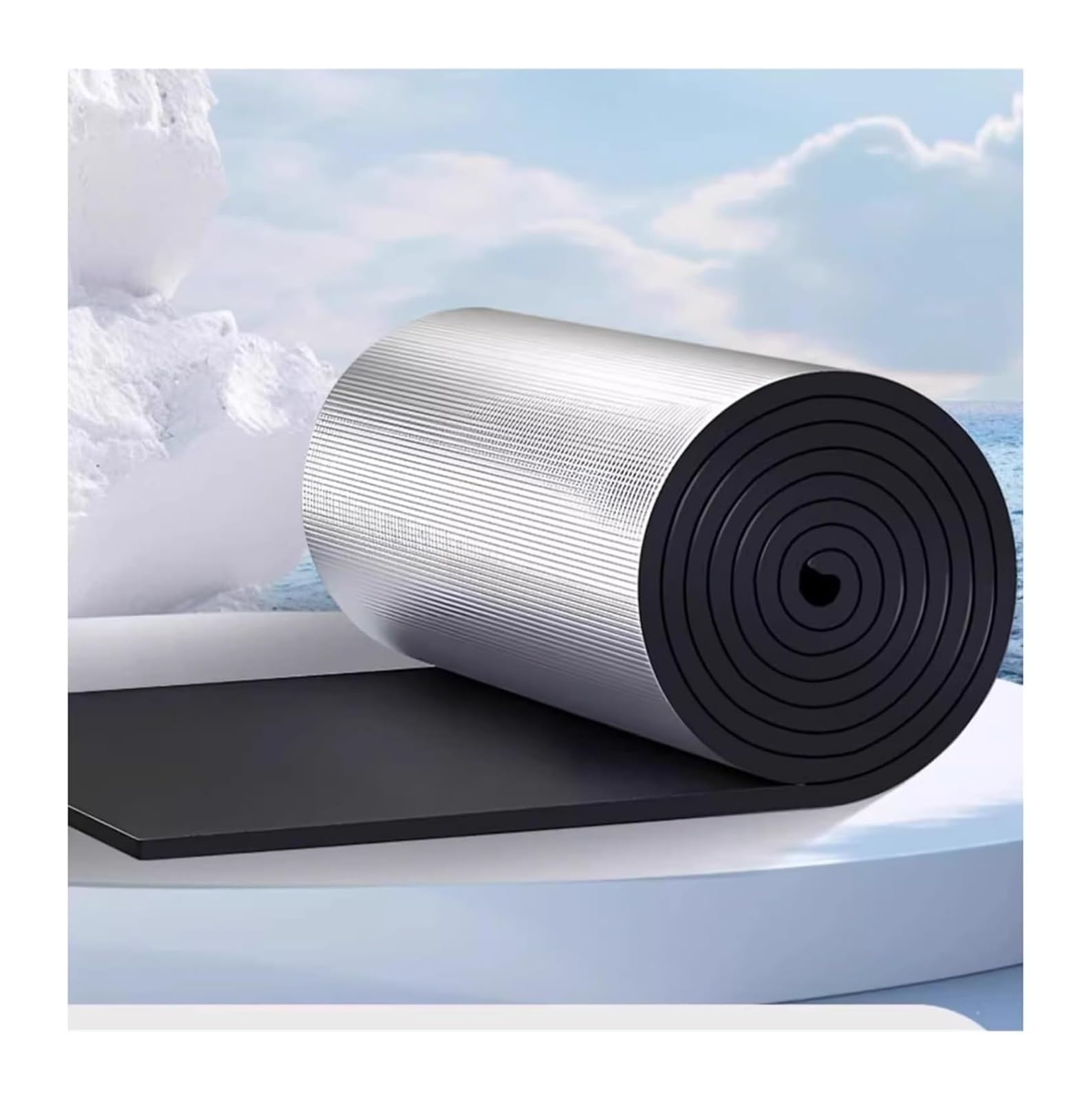 EBZFASO Double Aluminium Bubble Insulation Foil, Double Reflective Self-Adhesive Aluminium Foil(5mm,1x8m)
