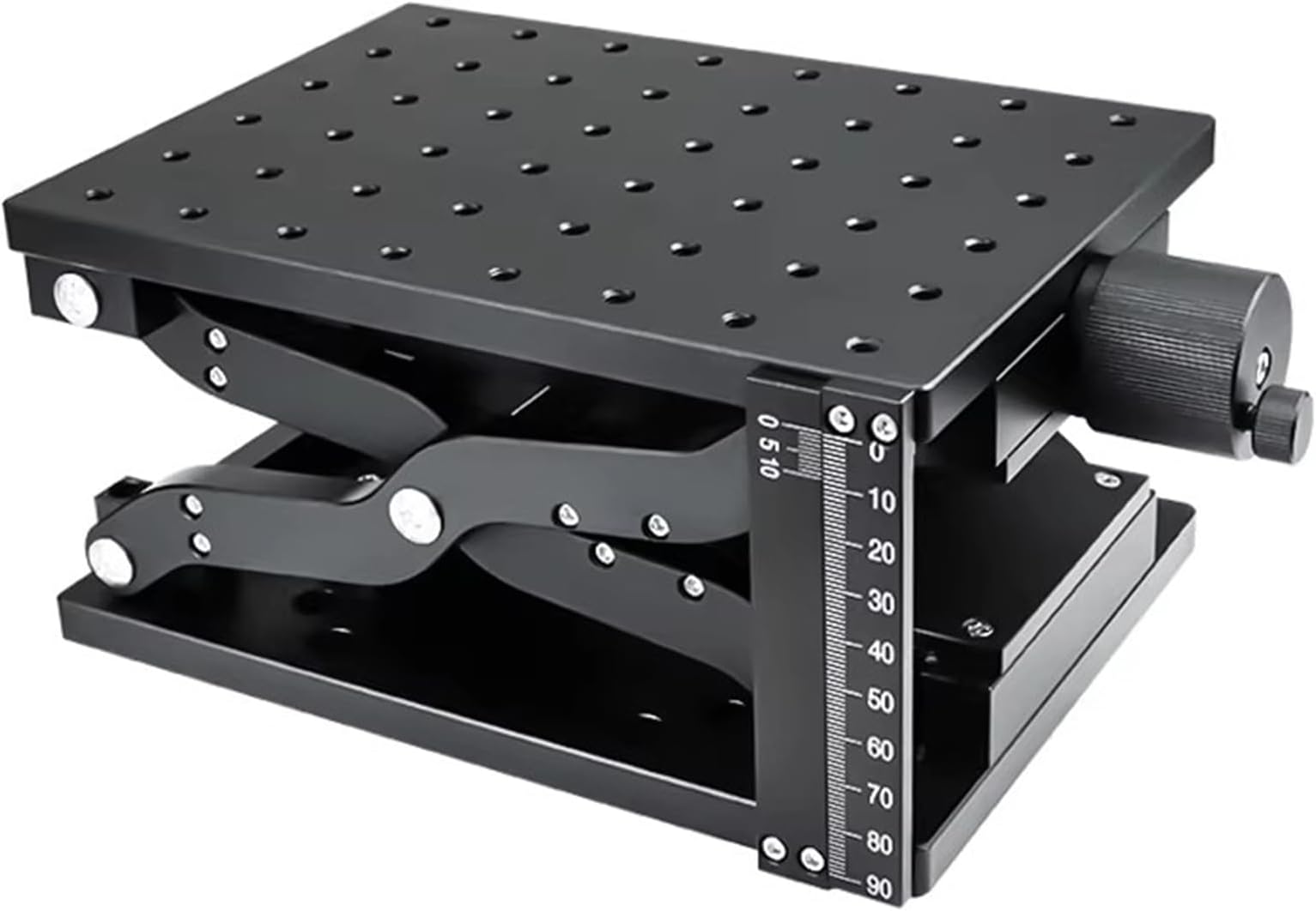 Z-Axis Manual Lift Platform, Lab Jack Elevator with Scale Ruler, 120 X 80 Mm Stage, Stroke 60mm, Cross Roller Lifting Linear Working Table, for Microscopes Equipment