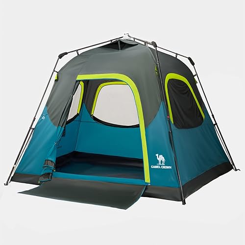 CAMEL CROWN Tiendas de campaña instantáneas para acampar 4-6 personas, impermeable, fácil instalación, se instala en 60 segundos, tiendas de campaña