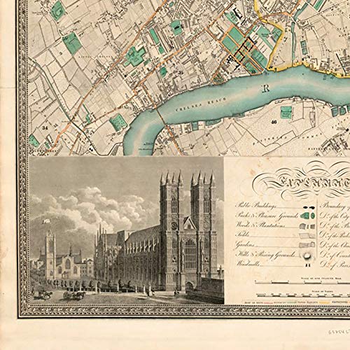Victorian Old London Map 1830, England #TOP7