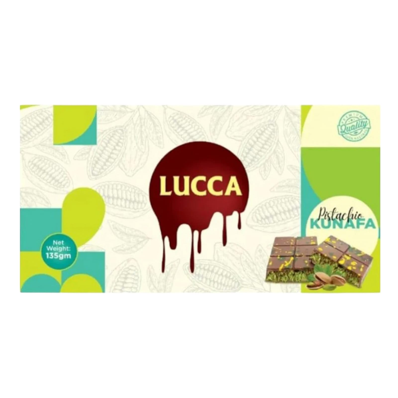 Lucca Pistachio Kunafa Dubai Chocolate Bar, 135gm
