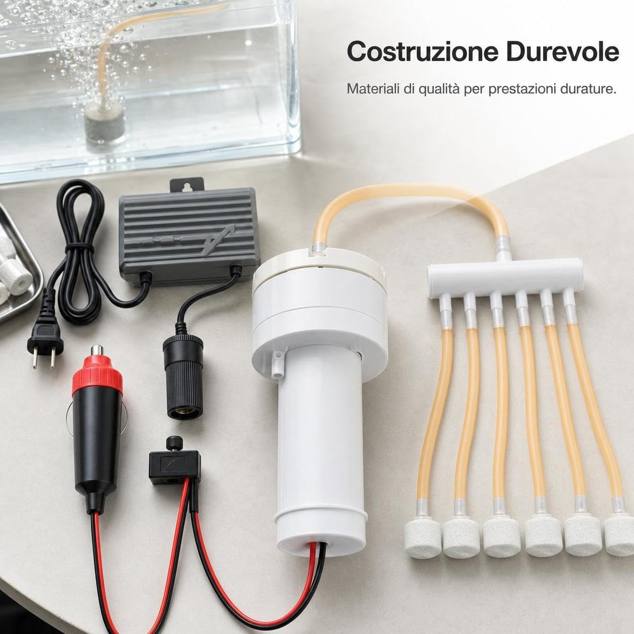 Pompe Aquarium 12V, Filtre Intérieur Aquarium, Bulleur Aquarium Silencieux | Pompe à Air électrique Portable, Circulation d'eau Purifiée, Compresseur 12V pour Pêche & Véhicule