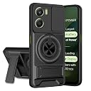 AELVOUX Moto G06 Power 5G Back Cover | Armor Camera Slider 360 Degree Rotating Finger Ring Holder Case with Bracket Stand Back Case Cover (Compatible with MagSafe Accessories) (Black) gallery image
