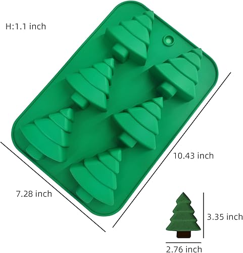 Miniatura 2 de Molde para pastel de Navidad, 2 moldes de silicona para árbol de Navidad, para jabón, cubitos de hielo, bombas, velas para hornear