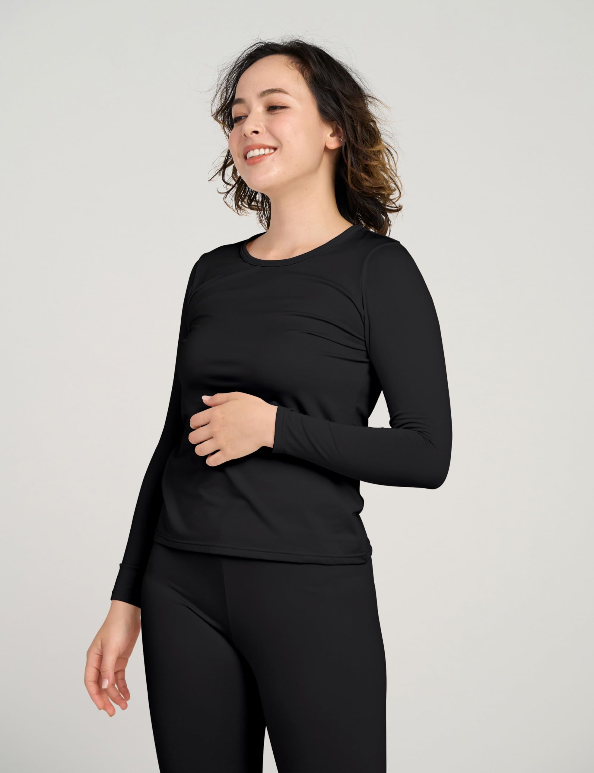 LAPASA Pacco da 2 o 1 Maglia Termica Donna Manica Lunga Fodera in Micro Pile - Pigiama Abbigliamento Intimo Canottiera Calda Elegante Elastica Traspirante Sportiva L15/L39/L42