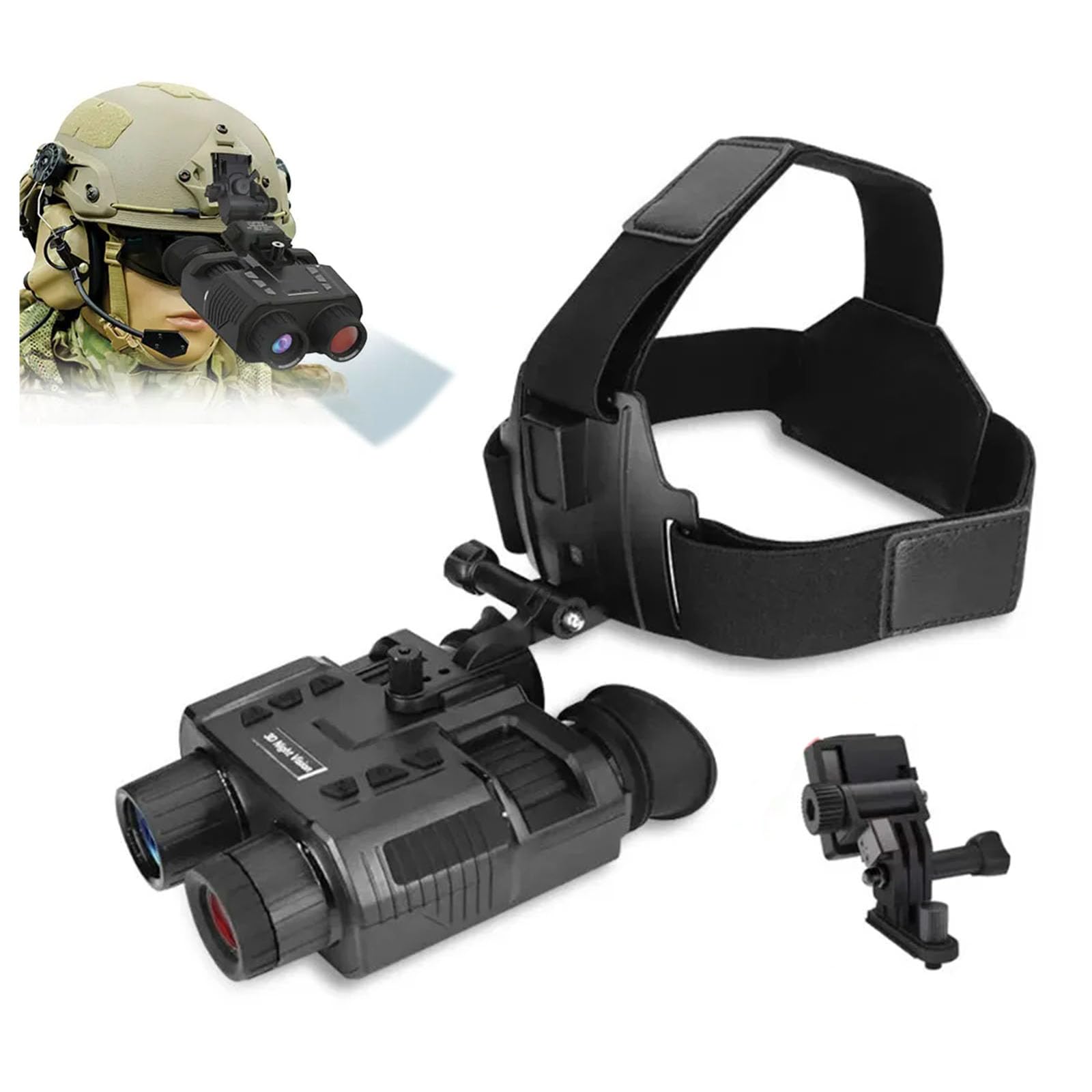 HMWOKPOT 4K Infrared Night Vision Goggles, 3D Head-Mounted Night Vision Binoculars Night Vision Scope Accommodating Nearsightedness and Farsightedness