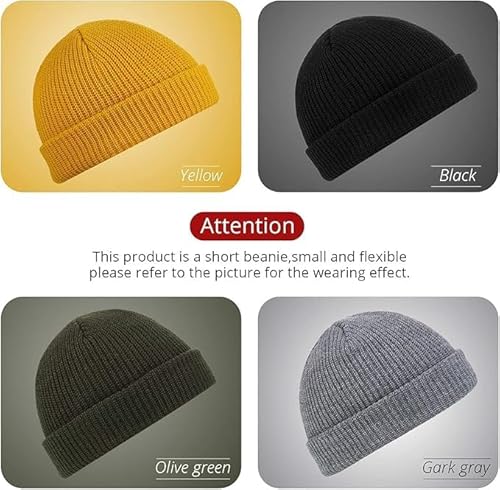 SATINIOR Trawler Beanie Watch Hut Rollup Edge Schädeldecke Fisherman Winter Beanie Hut Unisex, Schwarz, M