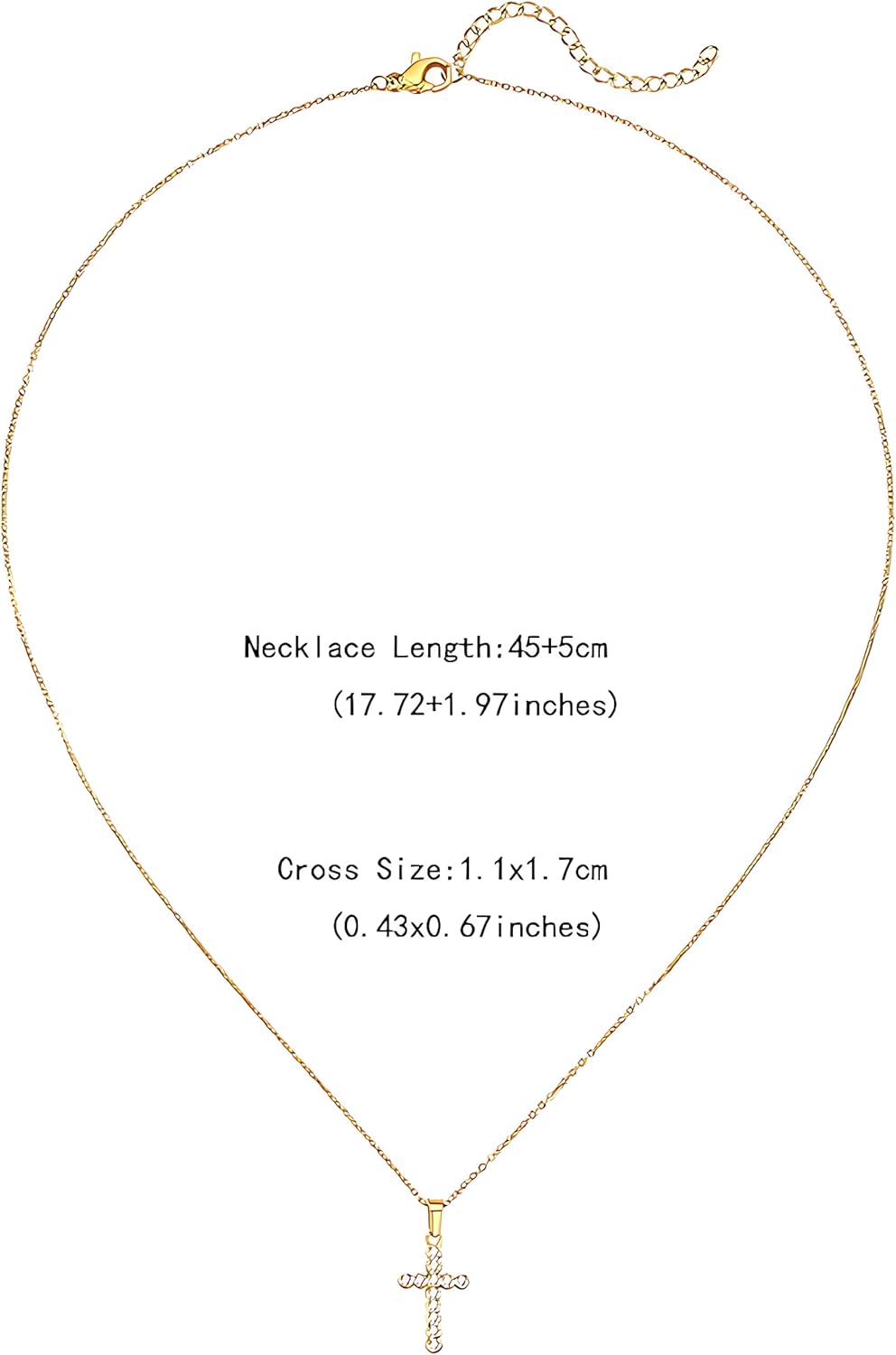 Cross Necklace for Women,14K Gold Plated Cubic Zirconia Cross Necklace for Women Trendy，Cross Faith Pendant Necklaces，Simple Delicate Religious Christian Baptism Faith Jewelry Gifts for Woman - Image 4