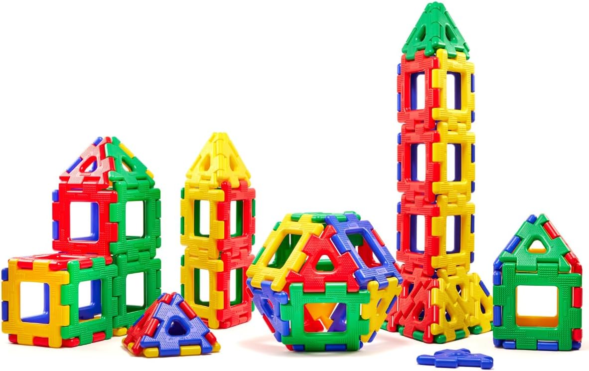 Giant Polydron - Early Years Educational Large Outdoor Interlocking Construction Building Blocks Toy- Class Set - 80 Pieces - 2 Years +