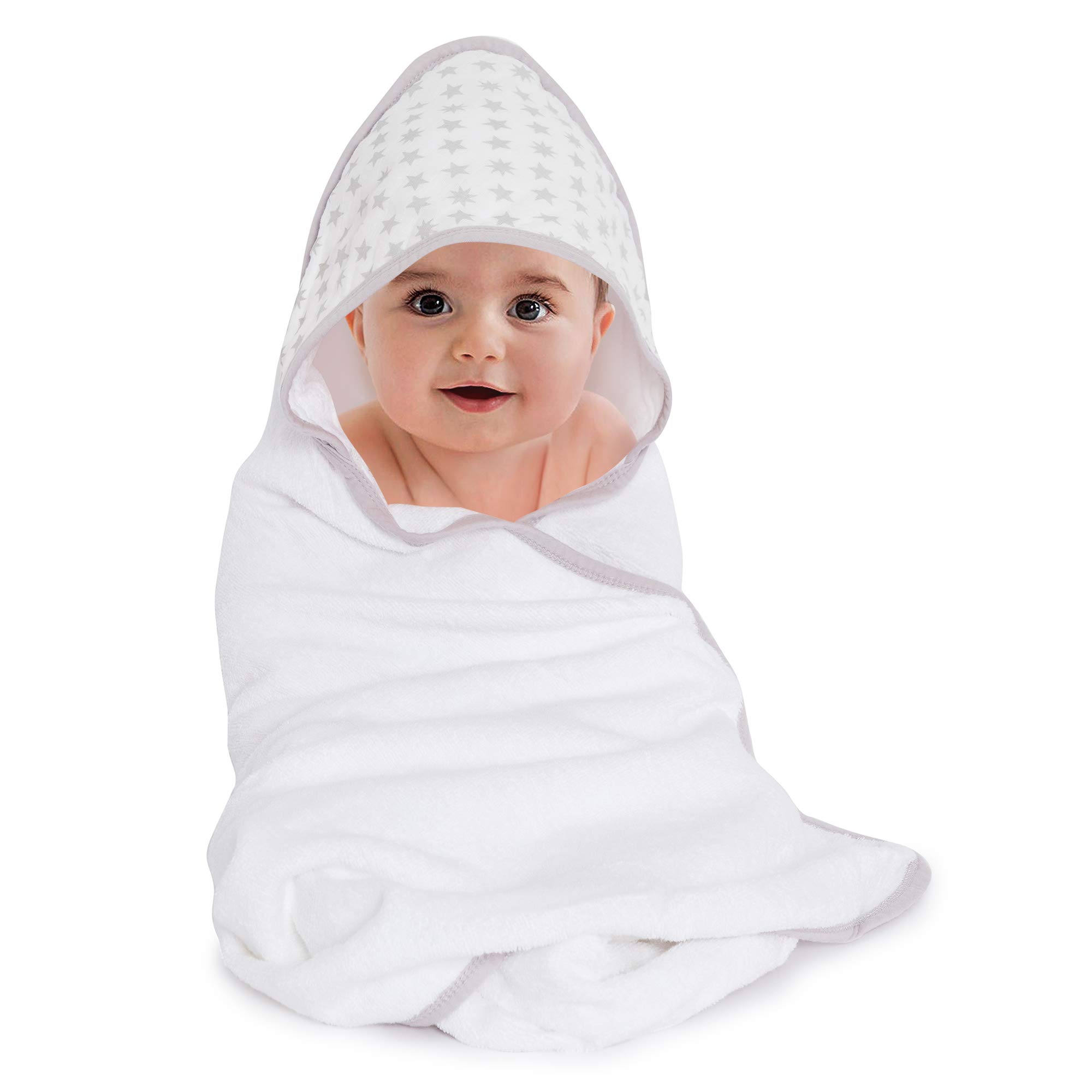 Kicks & Crawl Star & Shine Muslin Hooded Baby Towel/Wrapper/Blanket - Hood 100% Muslin Cotton, Body 100% Terry Cotton-image-31