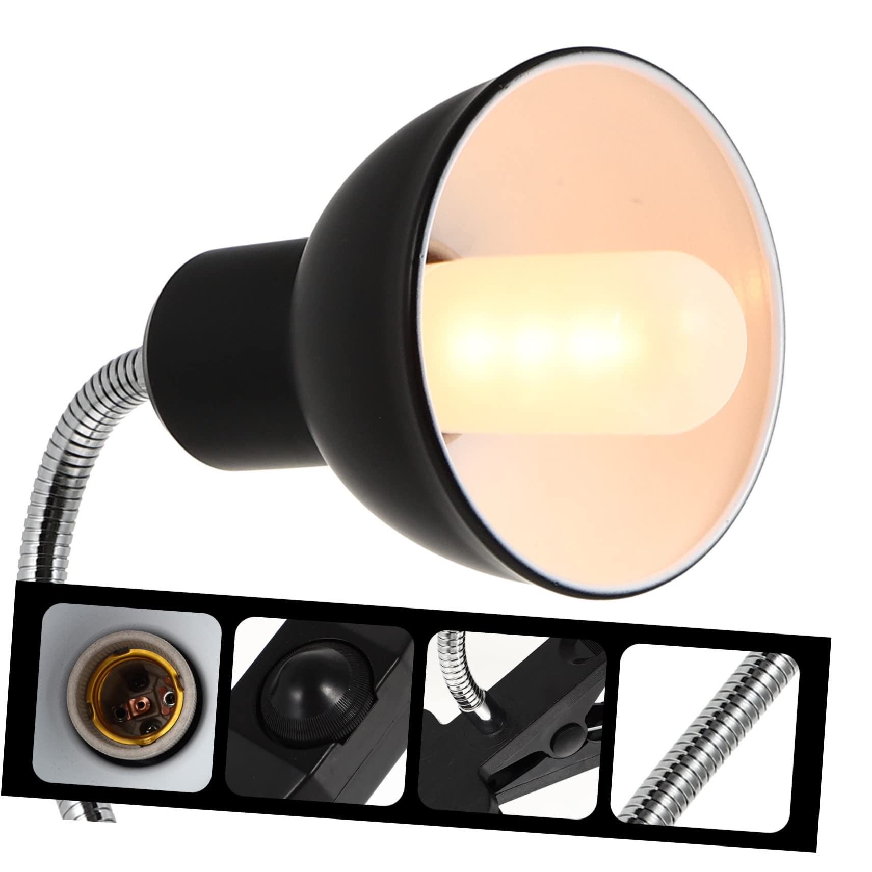 POPETPOP Lampada Solare Regolabile per Tartarughe Lampada per Reptili con Paralume Ampio e Clip di Fissaggio Basking Light per Asciugatura e Calore Funzione di Accensione Facile e Design