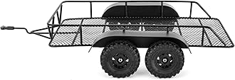 INJORA RC Trailer for Hauling Behind Car - Metal Hitch Mount Trailer for 1/18 RC Crawler TRX4M Defender Bronco K10 High Trail F150, 543g/each