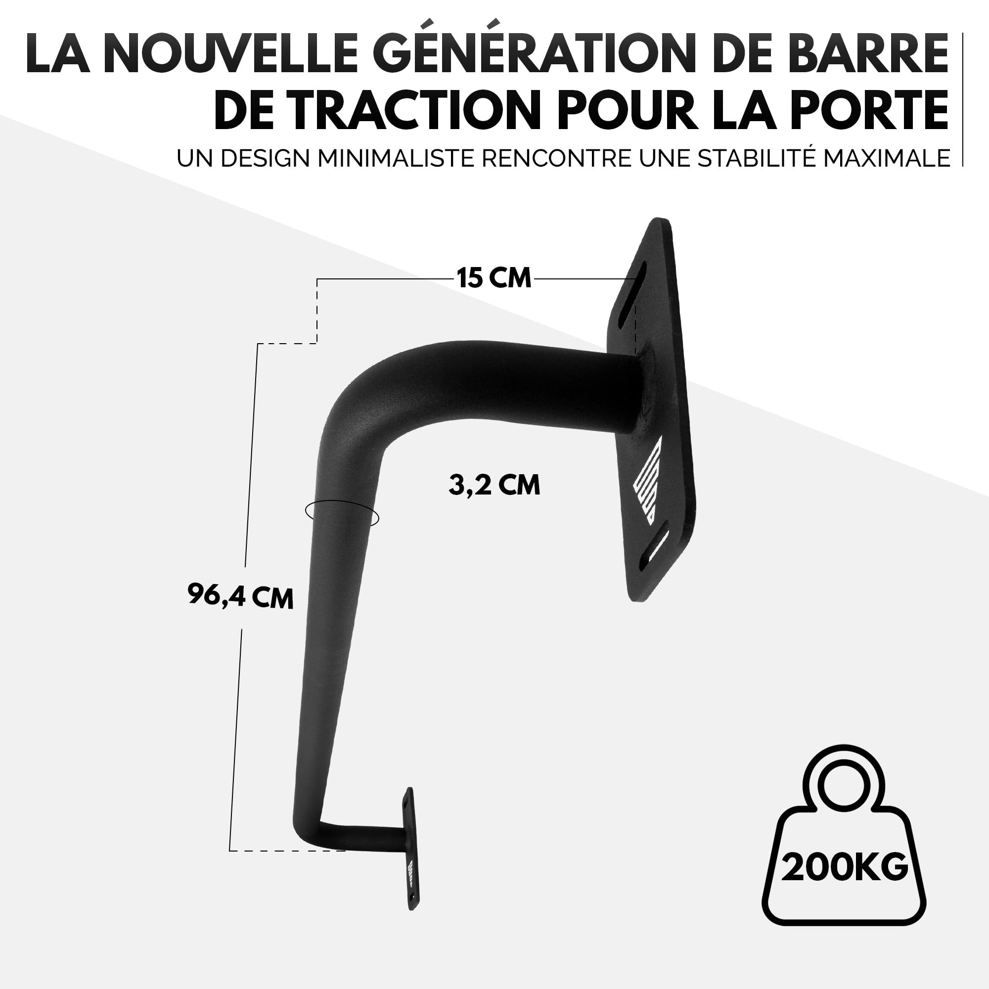 GORNATION Barre de Tractions pour Porte, Barre Fixe por Calisthenics, Parfaite pour Musculation, Pull Ups et Home Workouts, Compatible avec Toutes les Portes,
