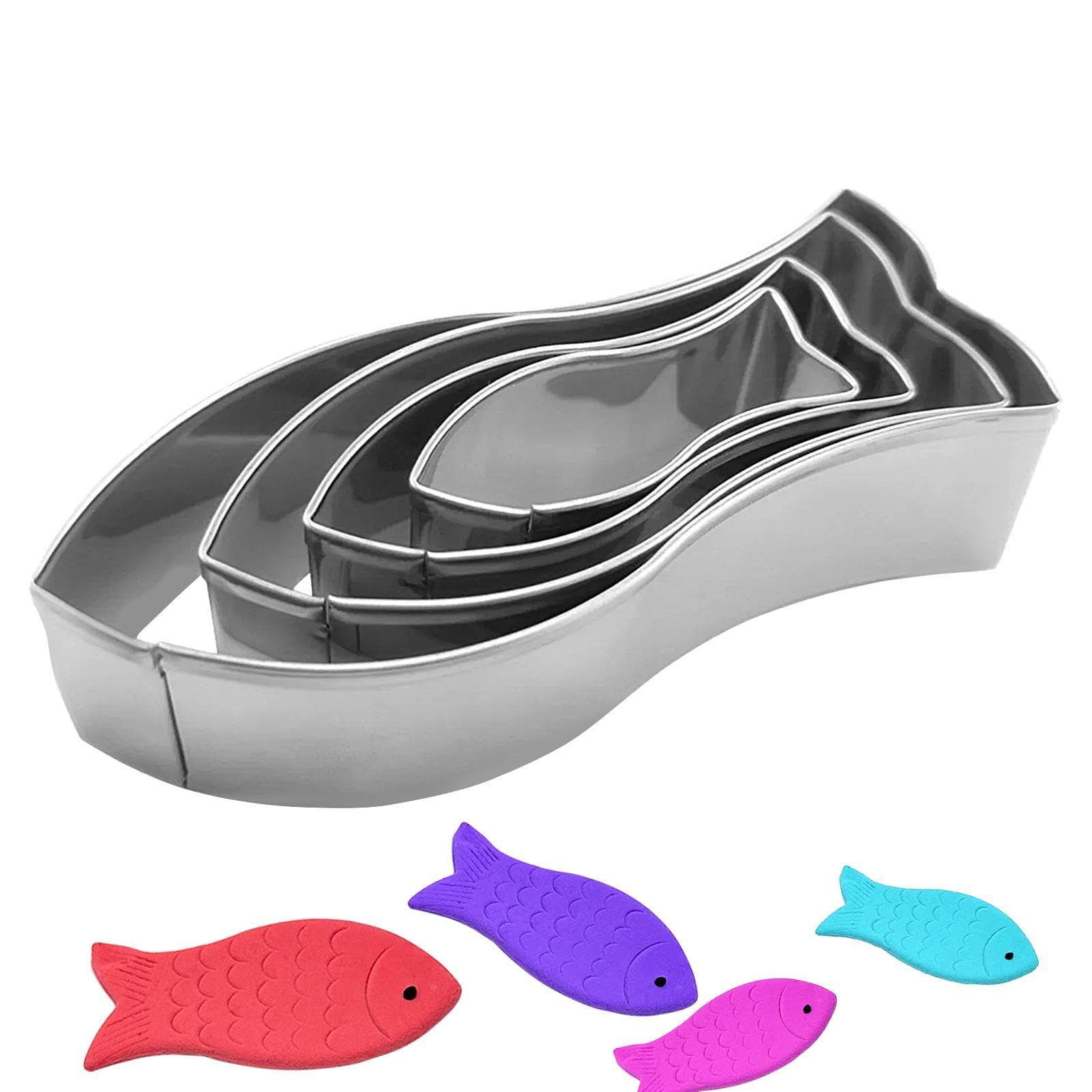 Amazon | クッキー型お魚型 クッキー型 さかな 魚 4個入り ステンレス