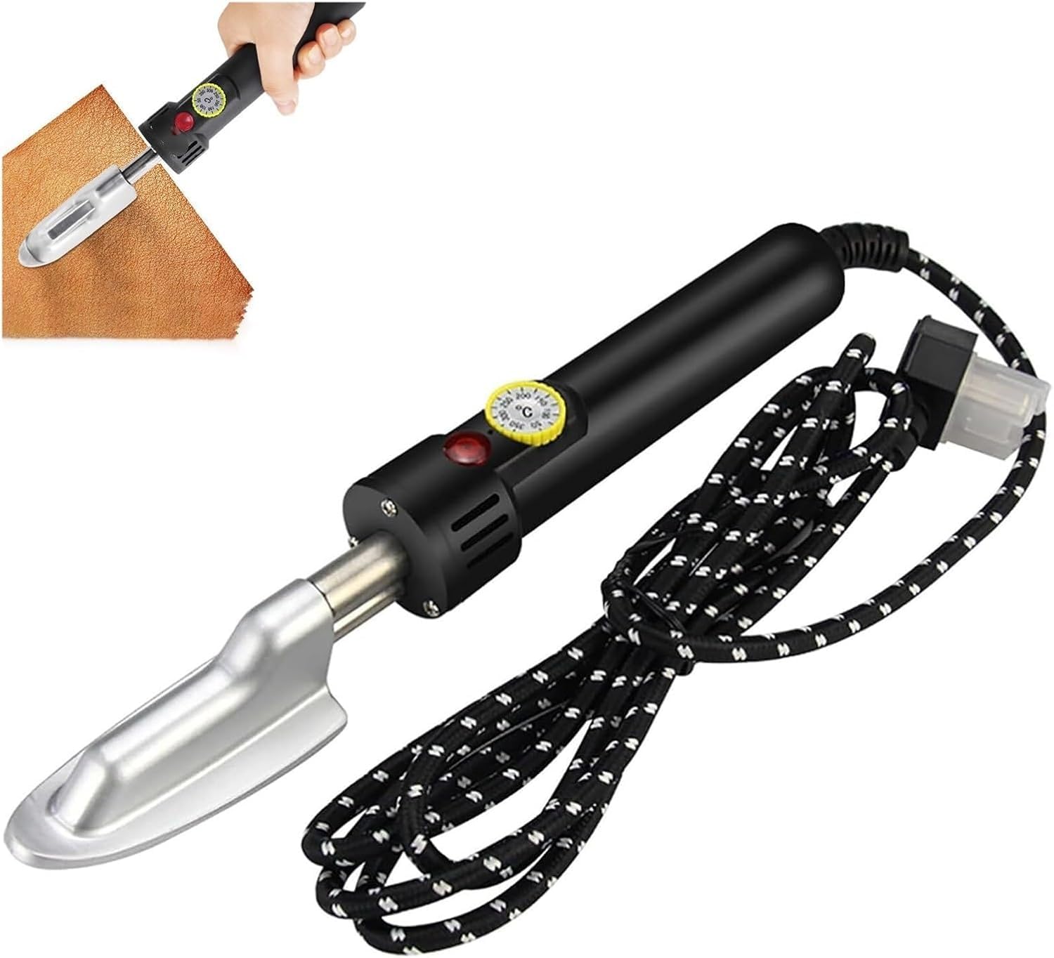 Mini ferro da stiro a temperatura regolabile da 150 W per lavori di artigianato, pelle, trapuntatura, per rimuovere le pieghe da vestiti, borse e scarpe.
