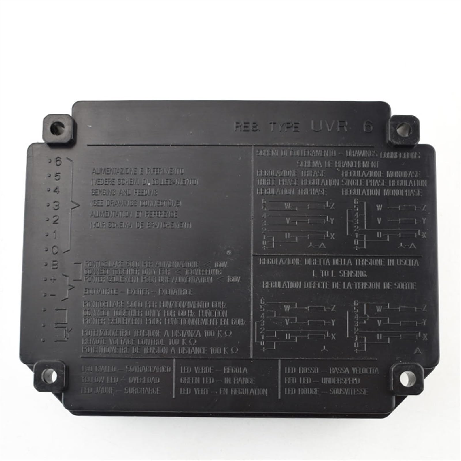 Regulador de voltaje automático UVR6 Regulador de voltaje automático Potente estabilizador de generador Alternador Ajustador monofásico