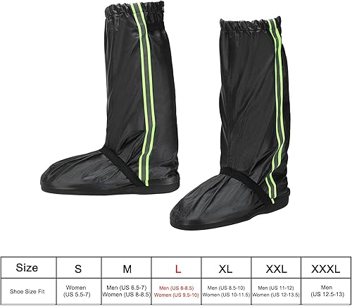 Miniatura 2 de PATIKIL Cubiertas impermeables para zapatos, reutilizables antideslizantes con cremallera para zapatos de lluvia, cubiertas para botas de nieve