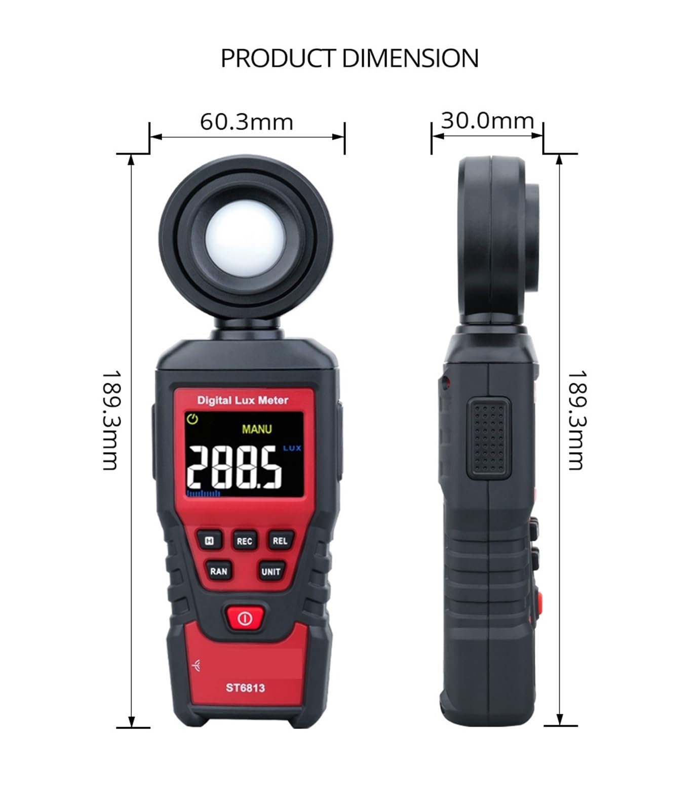 Medidor de Luz, Fotómetro digital, luxómetro, comprobador de luz, espectrómetro fotográfico, detector de luminosidad portátil, luxómetro de 1 a 200 000, pantalla LCD.