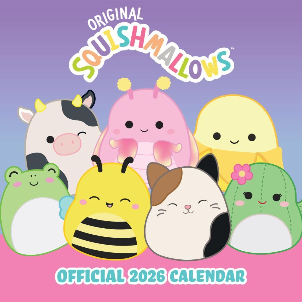 2026 CALENDAR SQUISHMALLOWS MONTH TO VIEW SQUARE WALL CALENDAR OFFICIAL PRODUCT