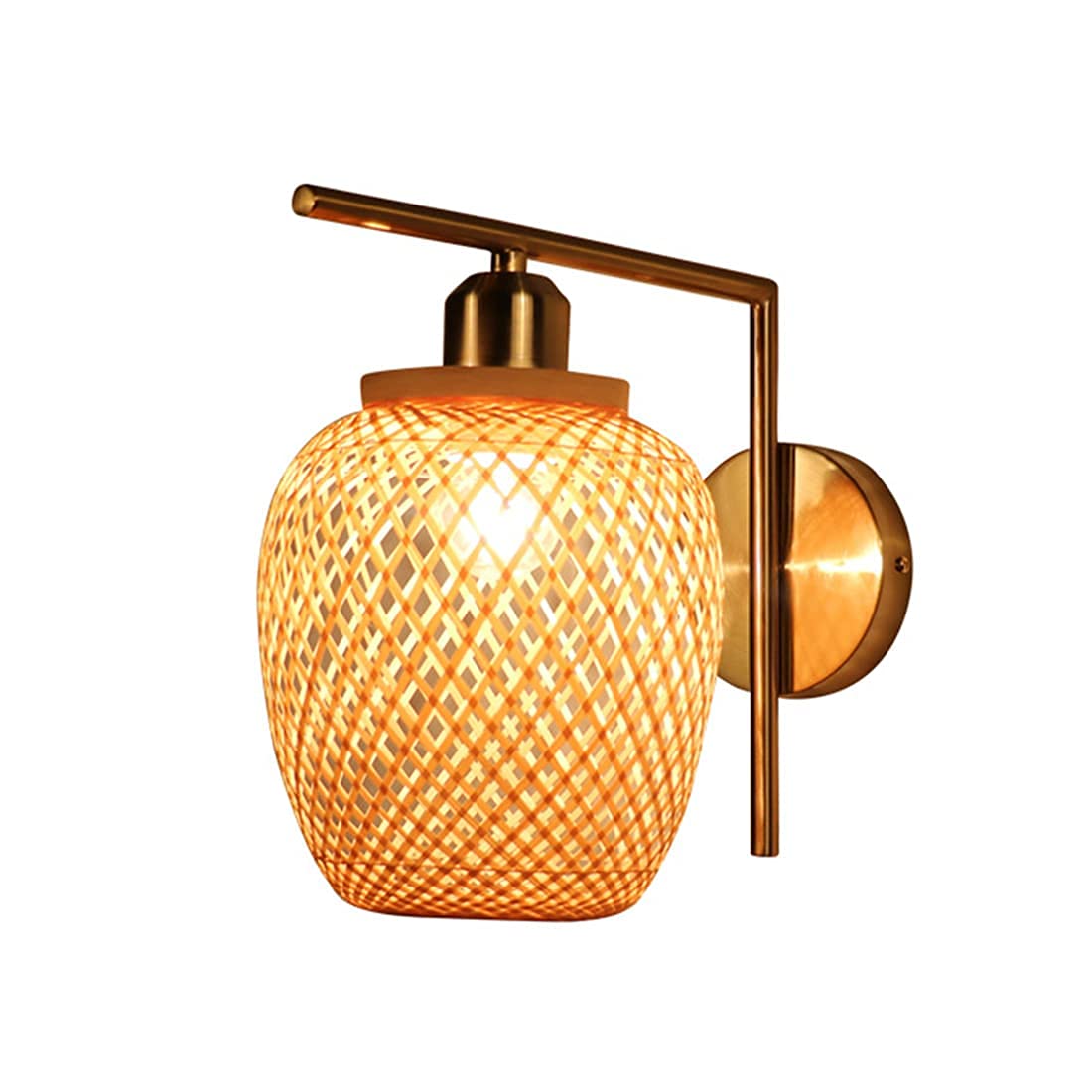 Huayusedf B Art Amboo Wall Lamp Industrial Lights E27 Handmade Rattan Lampshade Wicker Sconce Lighting For Ar Cafe Living Room Edroom Dining (A)(B)